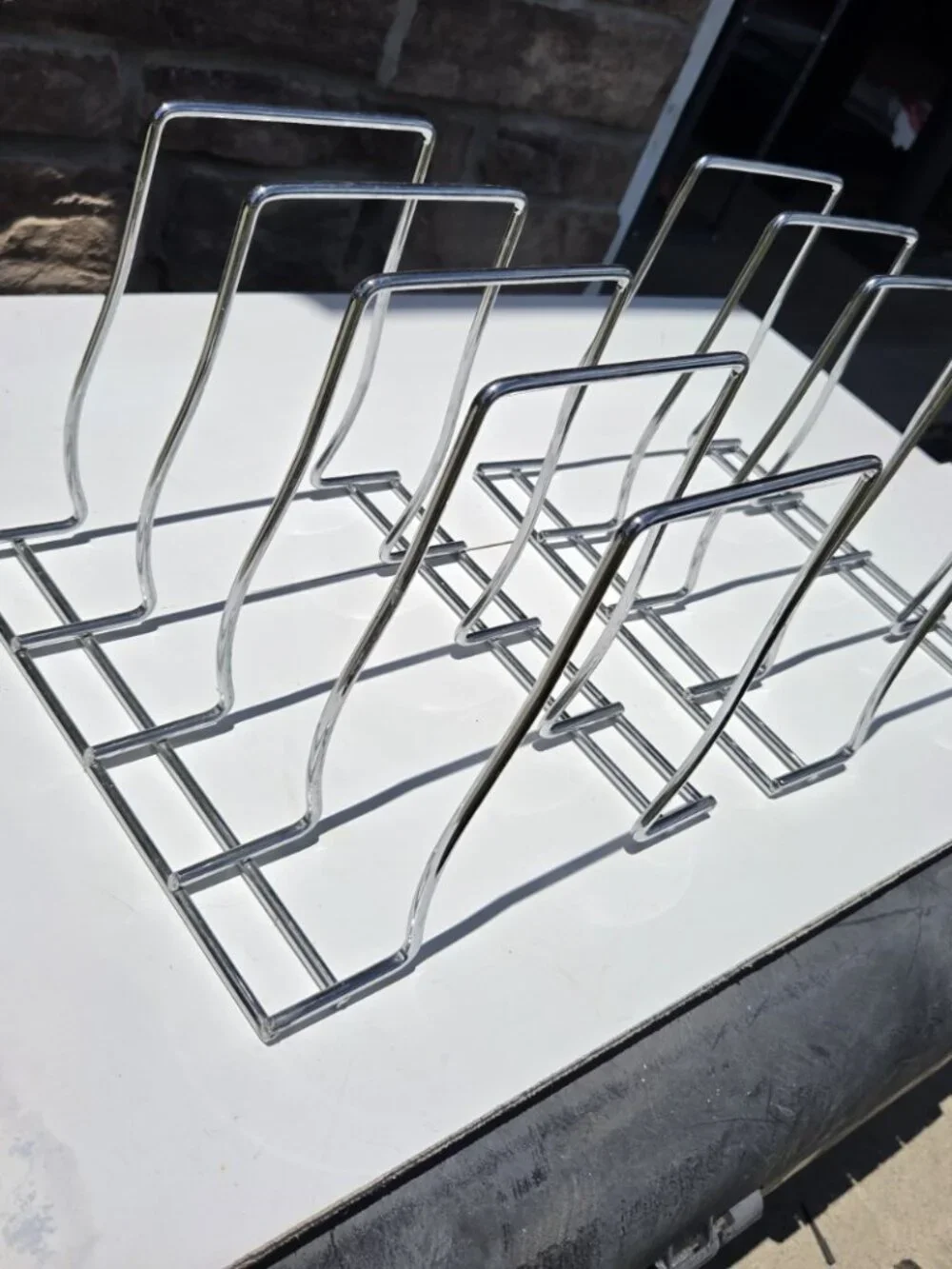 Chrome Wire Plate Lid File Divider Organizer Rack Lot of 2